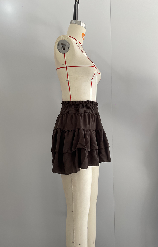 Ruffle Waist Stretch Shorts