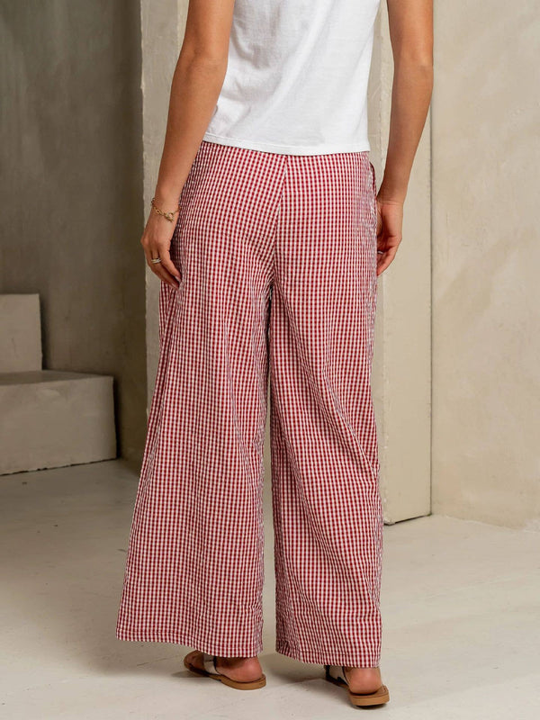 Plaid Wide Leg Pants