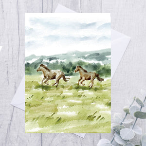 Horses in the wild -Greeting card - 1