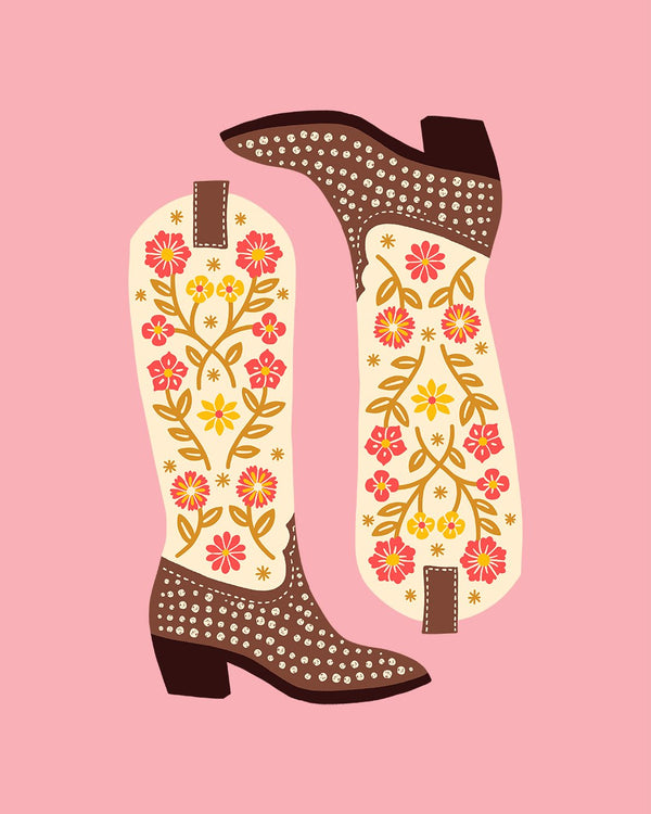 Cowgirl Boots Art Print - 2