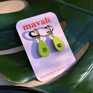 Avocado Charm Huggie Earrings - 1