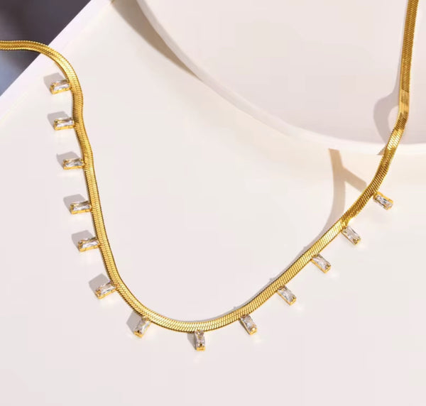 Clear CZ Necklace  - 1