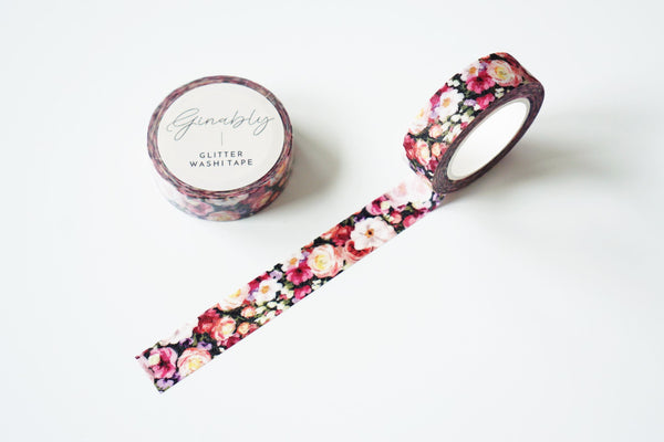Glitter Garden Roses Washi Tape