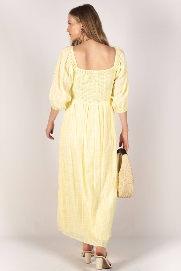 Shirred Bodice Maxi Dress