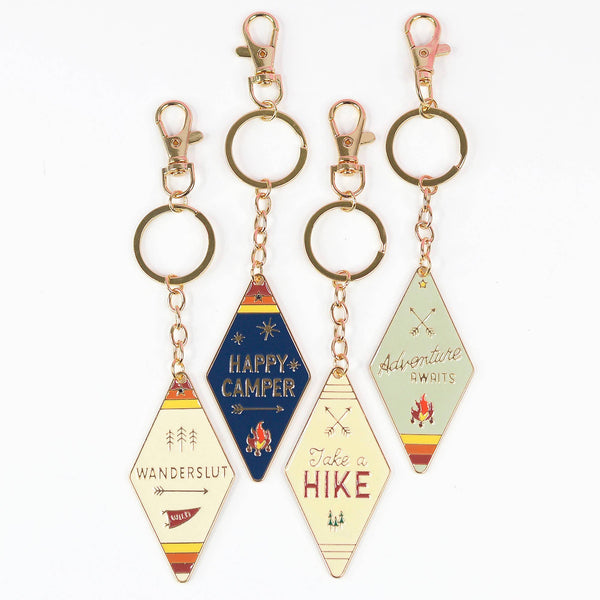 Camp Collection Enamel Motel Keychain: Happy Camper
