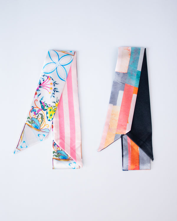 Pastel Color Pop Skinny Scarves