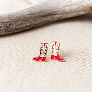 Cowgirl Boots Enamel Earrings - 1