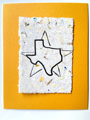Lone Star Texas Print on Eco-Friendly Handmade Paper - 1