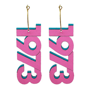 1973 Pink Earrings - 1