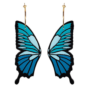 Blue Fantasy Butterfly Hoops - 1